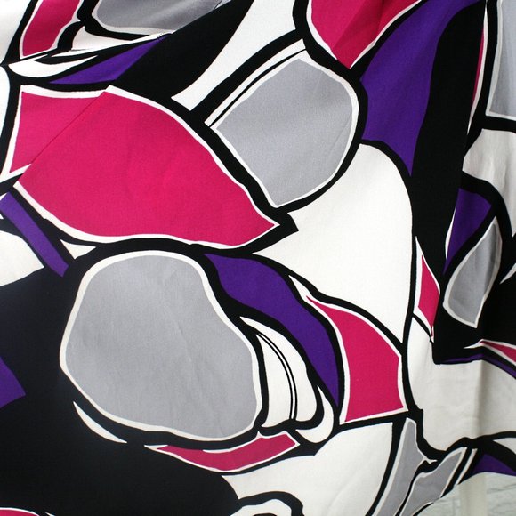 KENNETH COLE REACTION Skirt Retro Colorful Abstract Geometric Purple Pink Size 4 - Picture 2 of 11